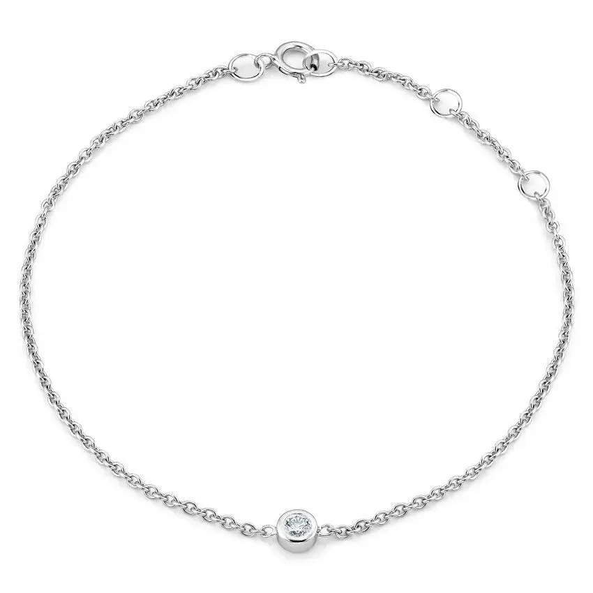 0.10CT Round Cut Bezel Set Solitaire Diamond Bracelet