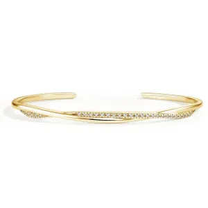 0.16CTW Twisted Diamond Cuff Bracelet