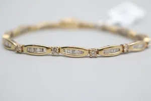 10K Yellow Gold Diamond Tennis Bracelet (2.2CTW) (17cm)