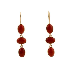 14K Coral Drop Earrings