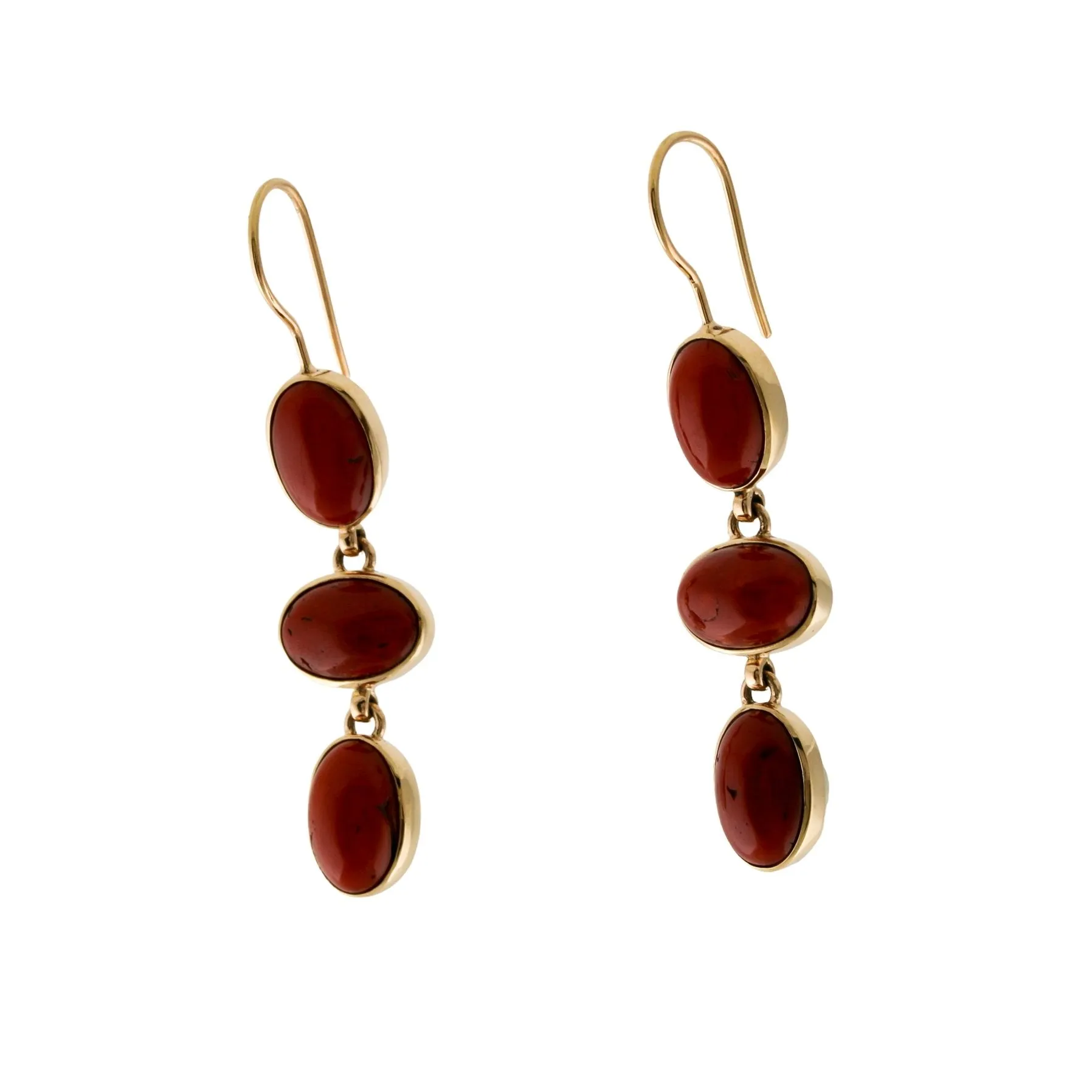 14K Coral Drop Earrings