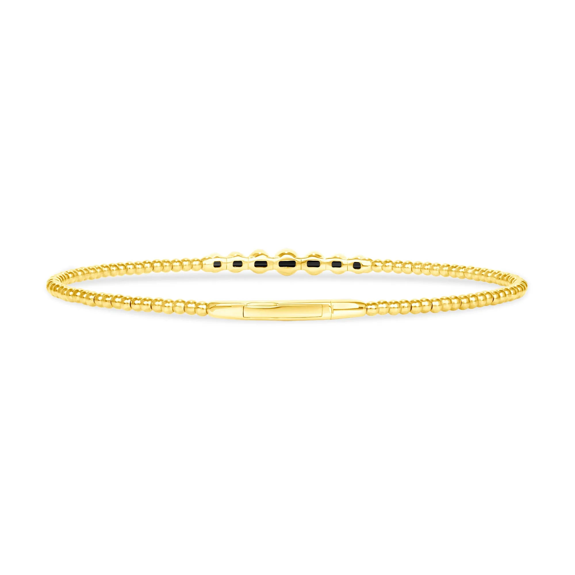 14k Gold Bubble 5-Round Diamond Bangle