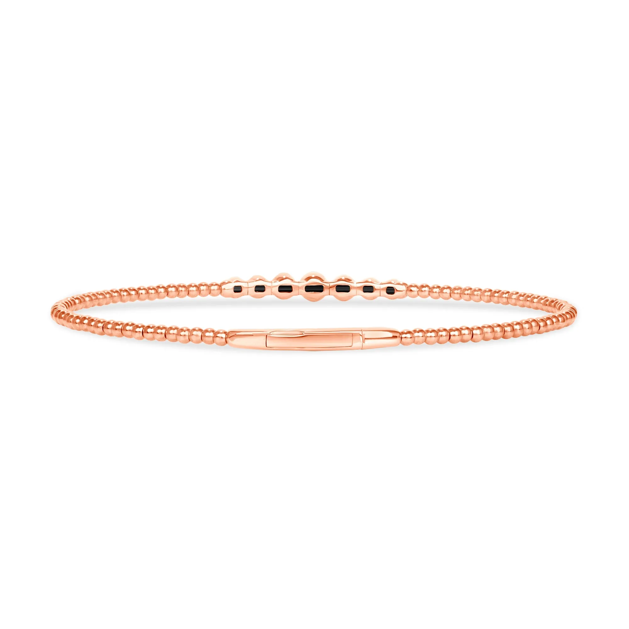 14k Gold Bubble 5-Round Diamond Bangle