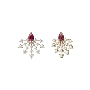 14k Ruby Burst Earrings