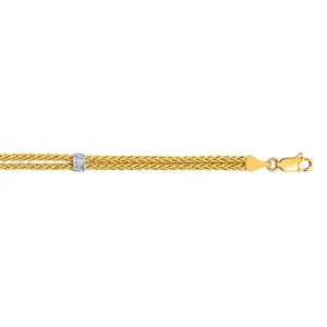 14K White & Yellow Gold Bracelet w/ Diamonds