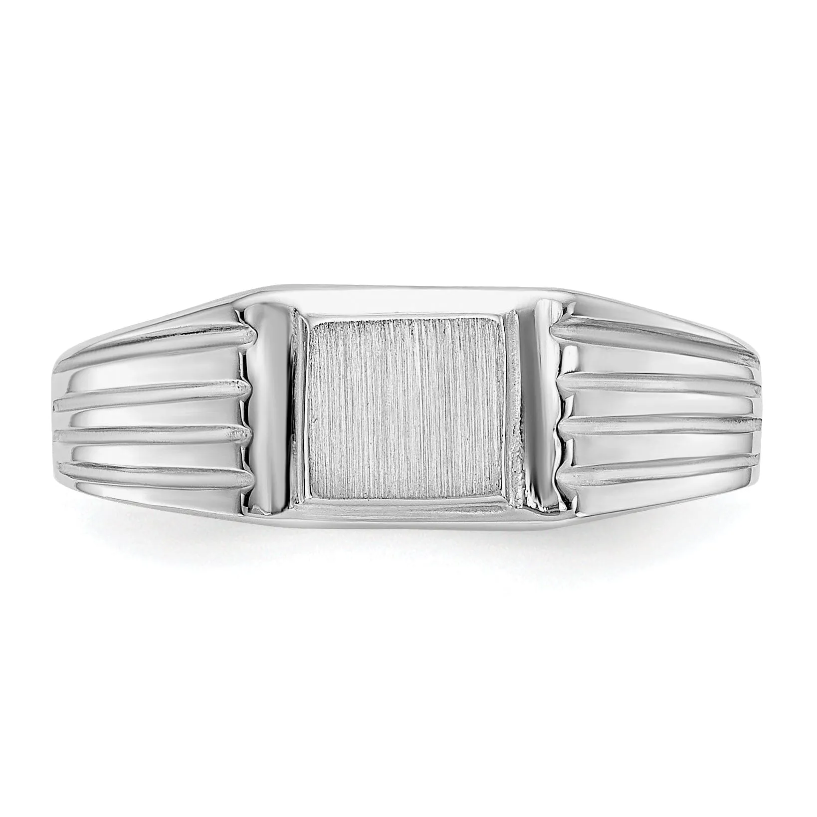 14k White Gold Engraveable Signet Children's Ring