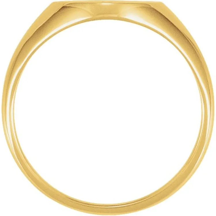 14K Yellow 11x9.5 mm Oval Signet Ring