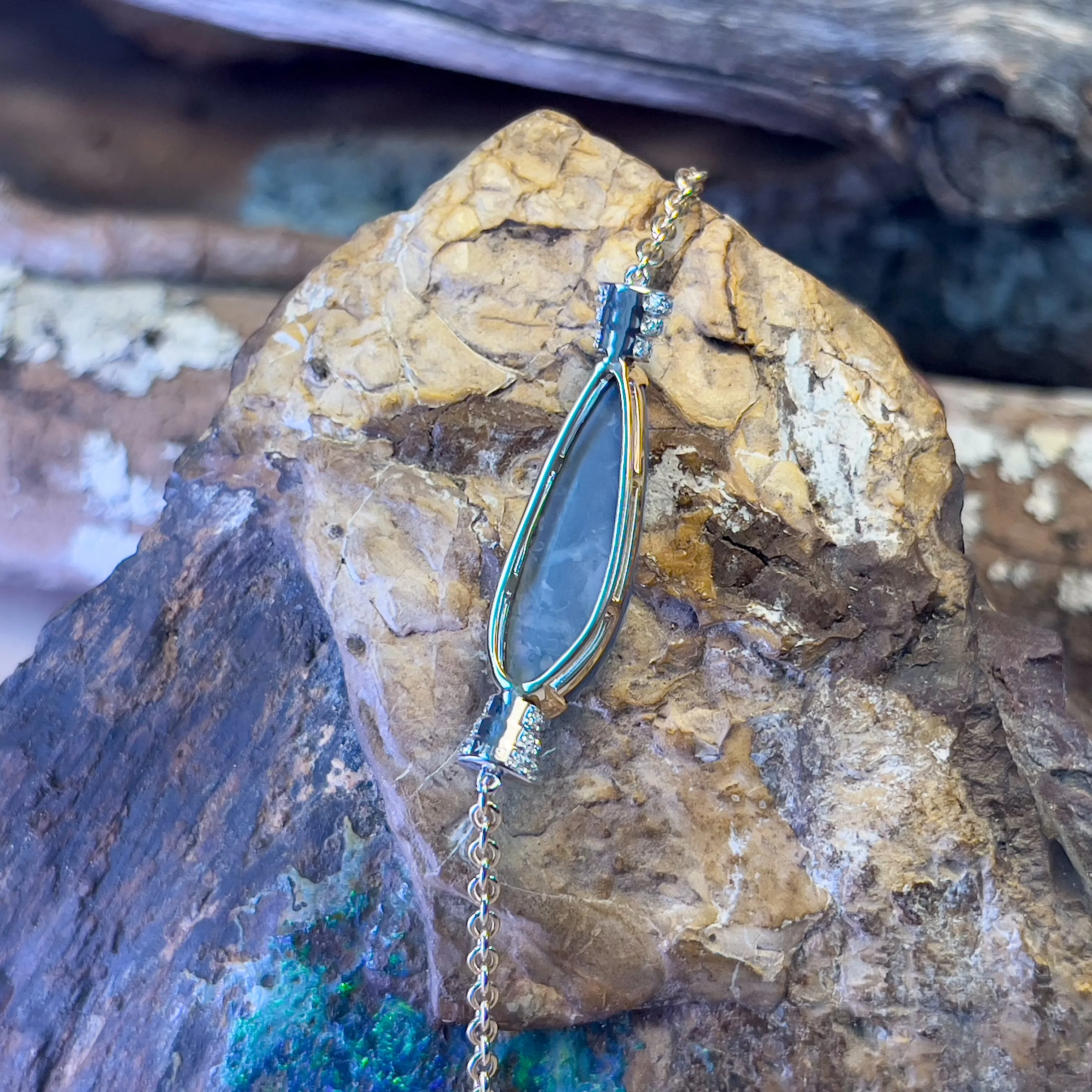 14kt Yellow Gold Black Opal and diamond bracelet