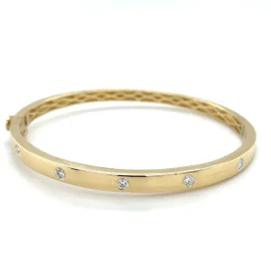 14KY Classic Flush Diamond Bangle w/ 0.33 ctw