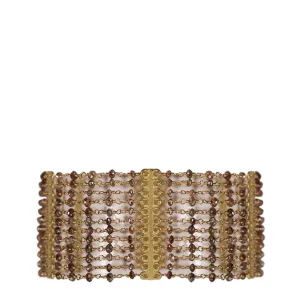 18K Gold 12 Strand Brown Diamond Bracelet