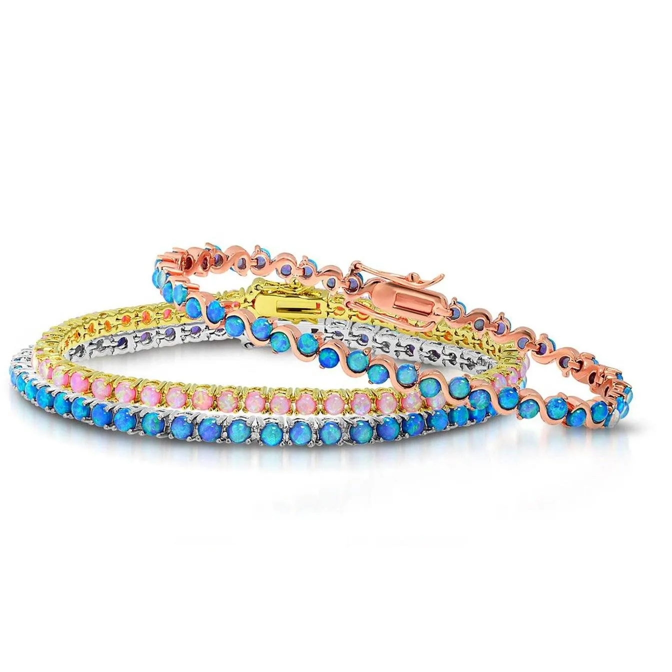 18K Gold Plated Opal Tennis Bracelets
