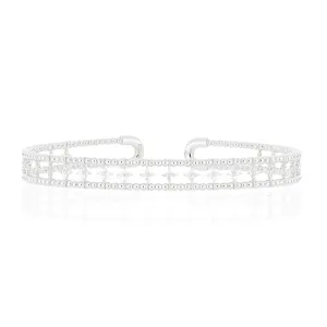 18k White Gold Diamond Accented Bangel Bracelet