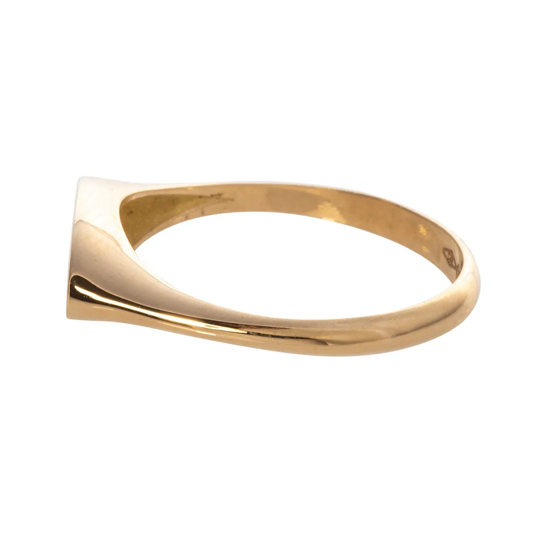 18K Yellow Gold Elongated Oval Signet Ring