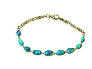 18kt Yellow Gold Black Opal bracelet