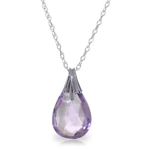 3 Carat 14K Solid White Gold Strive To Be Amethyst Necklace