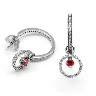 3.5mm Round African Ruby Earrings in 18k White Gold