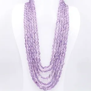 6 Strand Amethyst Necklace Indian Necklace Sarafa SKU: 6143158