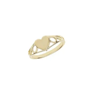 9ct Yellow Gold Babies Signet Heart Ring RN499