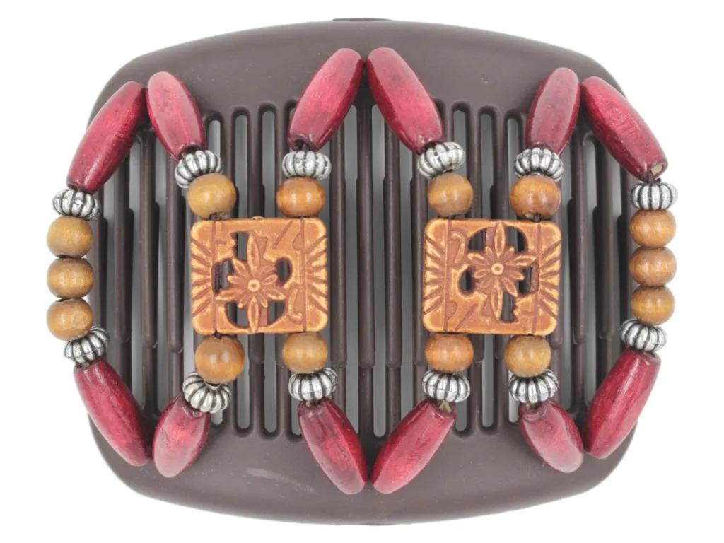 African Butterfly Hair Comb - Dupla Brown 93