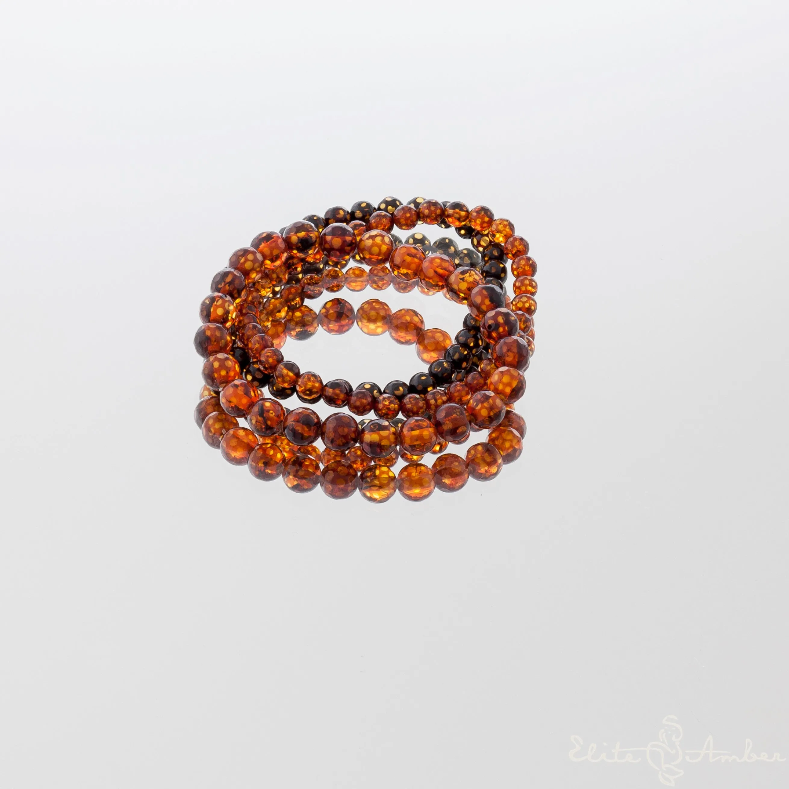 Amber bracelet "Faceted balls"