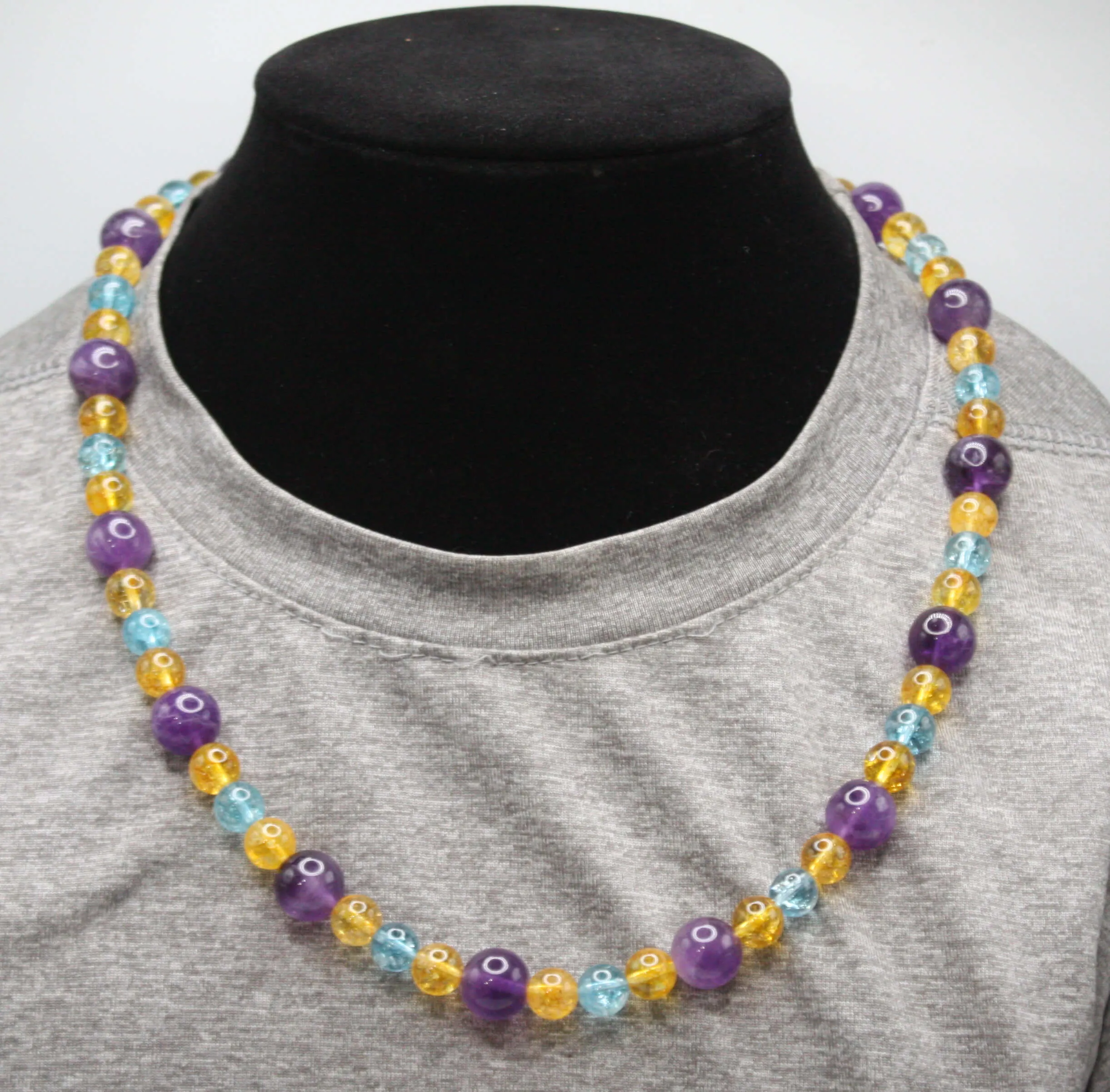 Amethyst Citrine Topaz Necklace