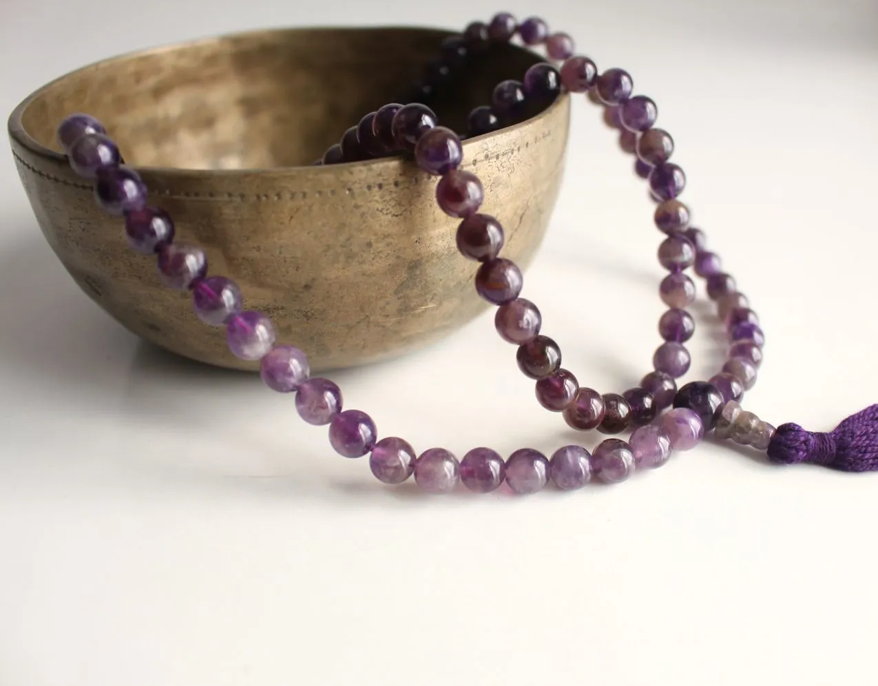 Amethyst Gemstone Tassel Mala