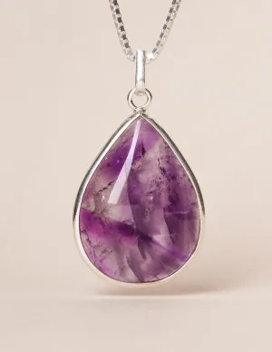 Amethyst Gemstone Teardrop Pendant