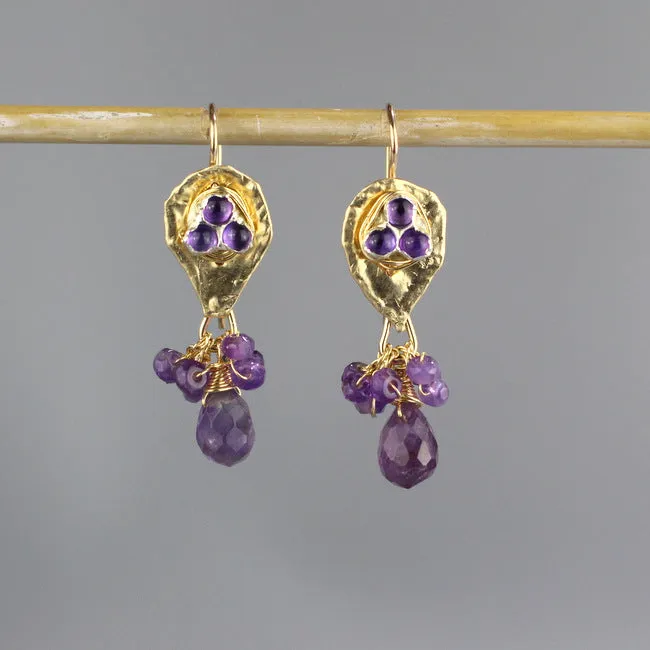 Amethyst Protection Earrings and Necklace