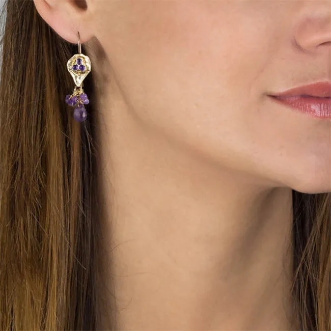 Amethyst Protection Earrings and Necklace