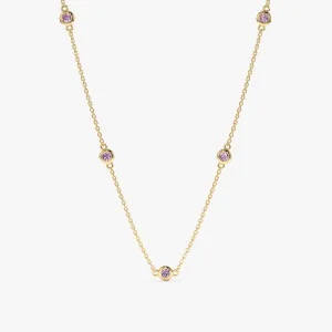 Amethyst Station Necklace, Gwen