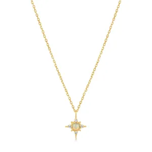 Ania Haie 14kt Gold Opal and White Sapphire Star Necklace