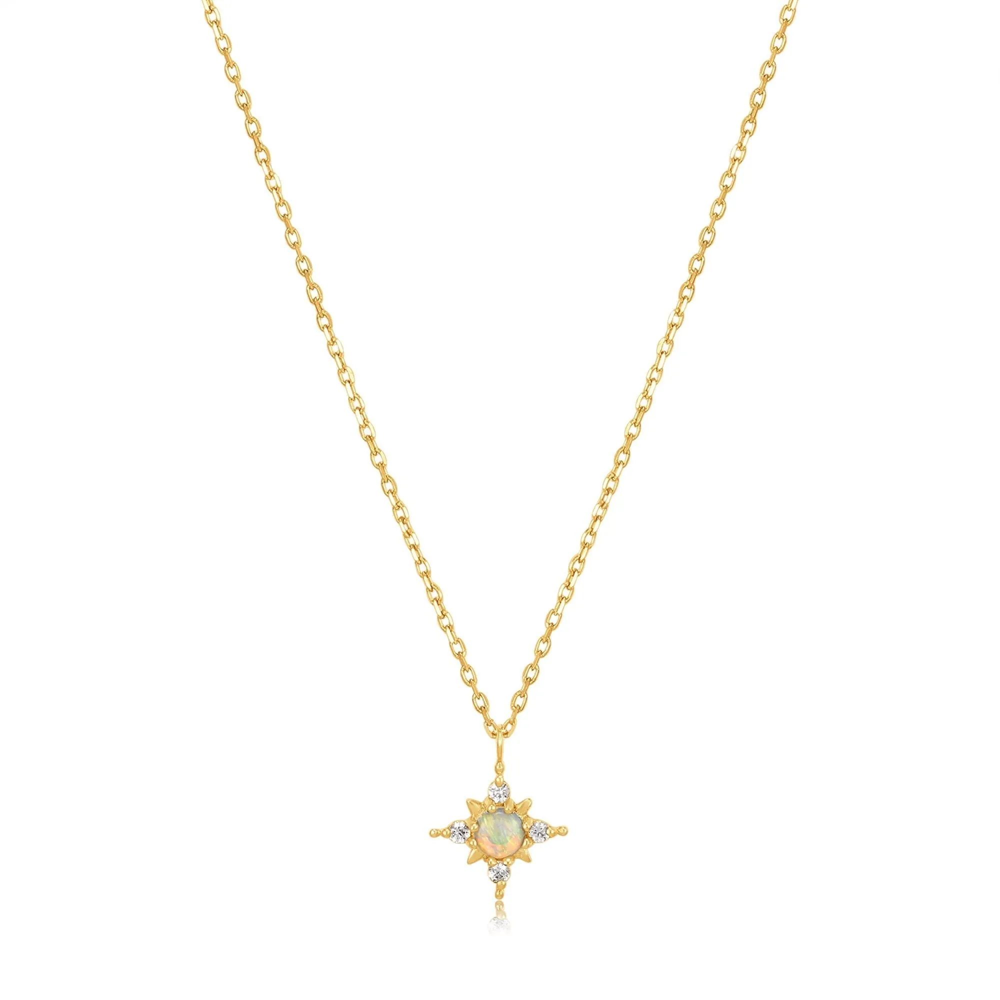 Ania Haie 14kt Gold Opal and White Sapphire Star Necklace