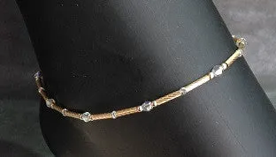 Anklet - Twisted Tube & Aurora Borealis Crystals