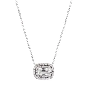 Ashoka Diamond Double Halo Pendant Necklace