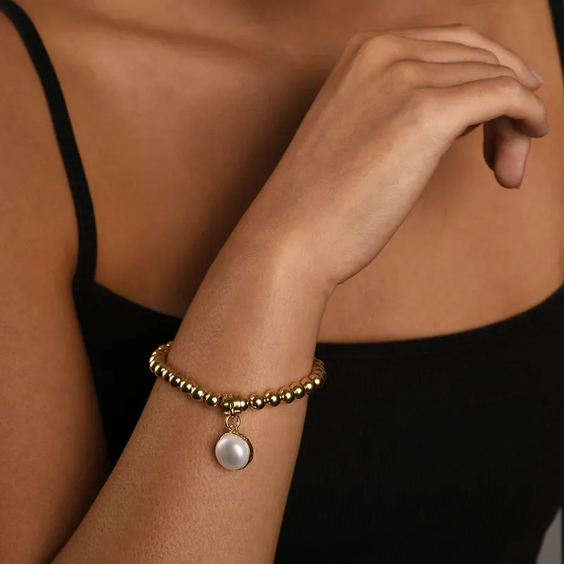 BALL BRACELET WITH FRESHWATER PEARL