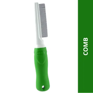 Basil One Sided Flea Comb (Green)