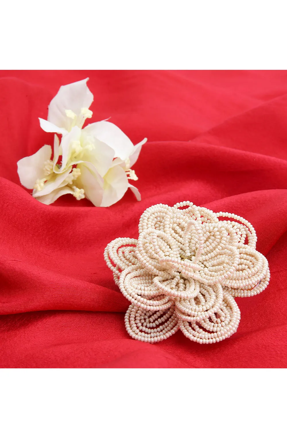 Beaded Flower Hair Comb