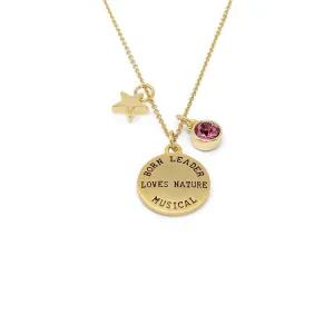 Birthstone Necklace October Gold Plated