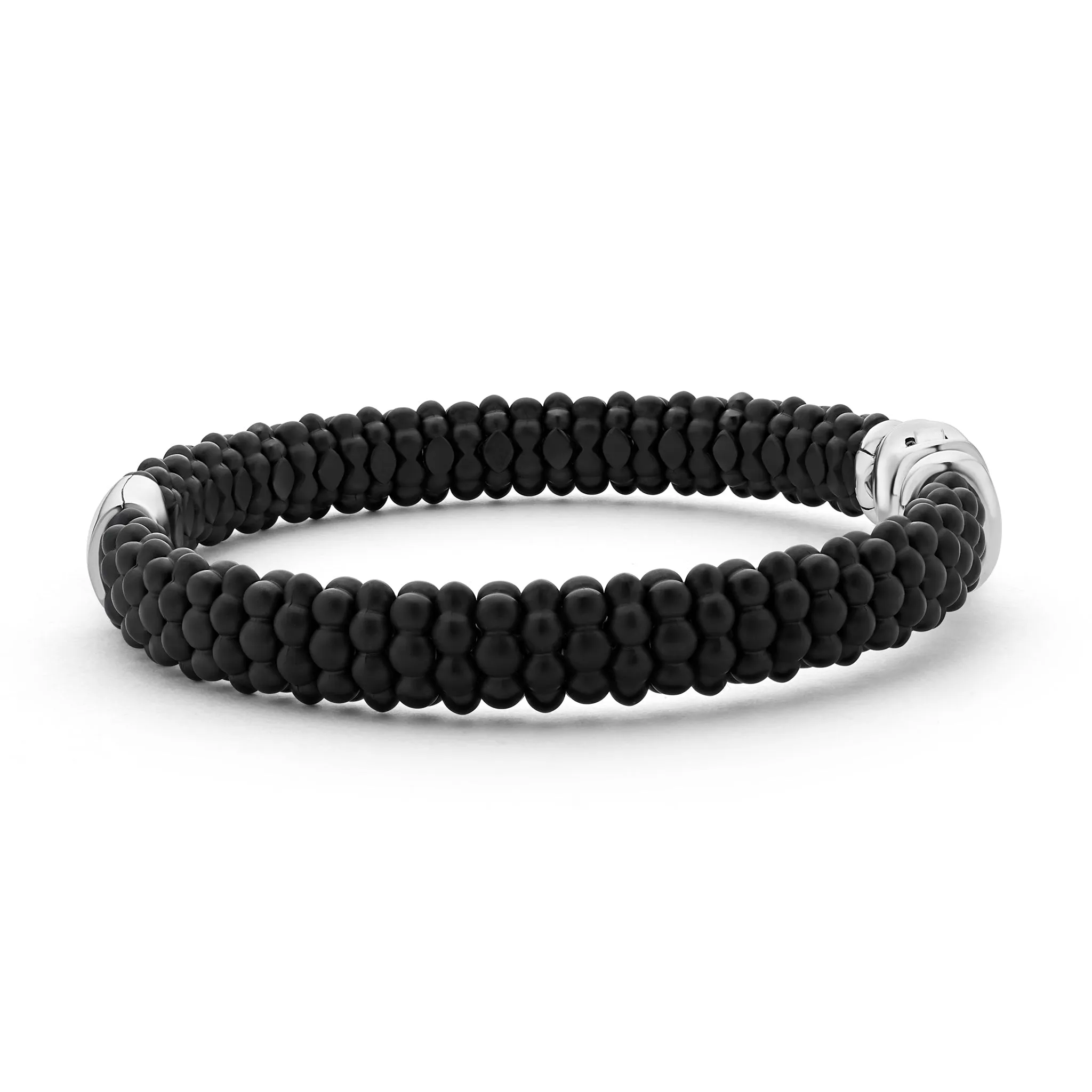 Black Caviar 18K Gold Matte Ceramic Beaded Bracelet | 9mm