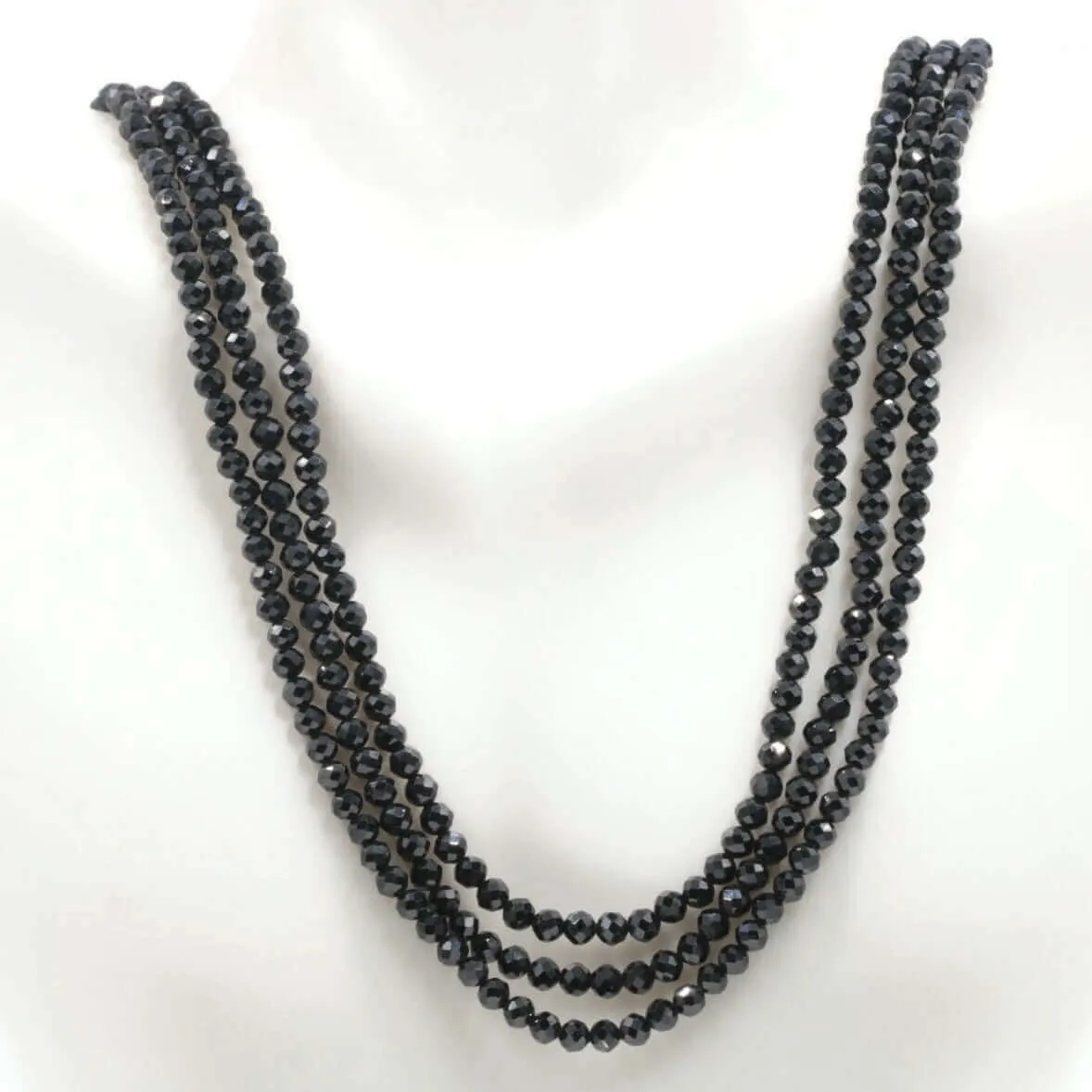 BLACK Spinel Beads Black Beads Necklace Spinel Beads Black Spinel Necklace Necklace for Women April Necklace 10Inches SKU: 6142585, 6142584