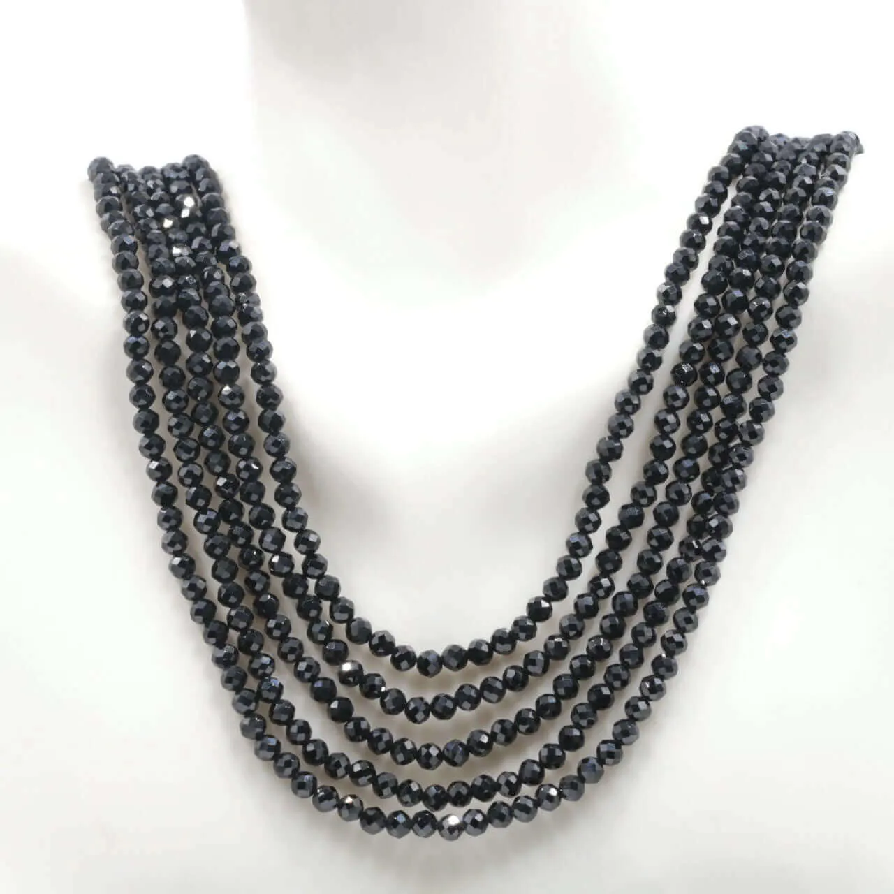 BLACK Spinel Beads Black Beads Necklace Spinel Beads Black Spinel Necklace Necklace for Women April Necklace 10Inches SKU: 6142585, 6142584