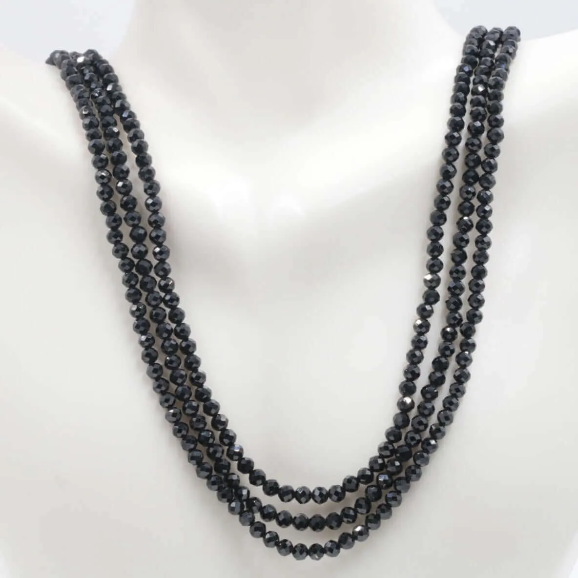 BLACK Spinel Beads Black Beads Necklace Spinel Beads Black Spinel Necklace Necklace for Women April Necklace 10Inches SKU: 6142585, 6142584