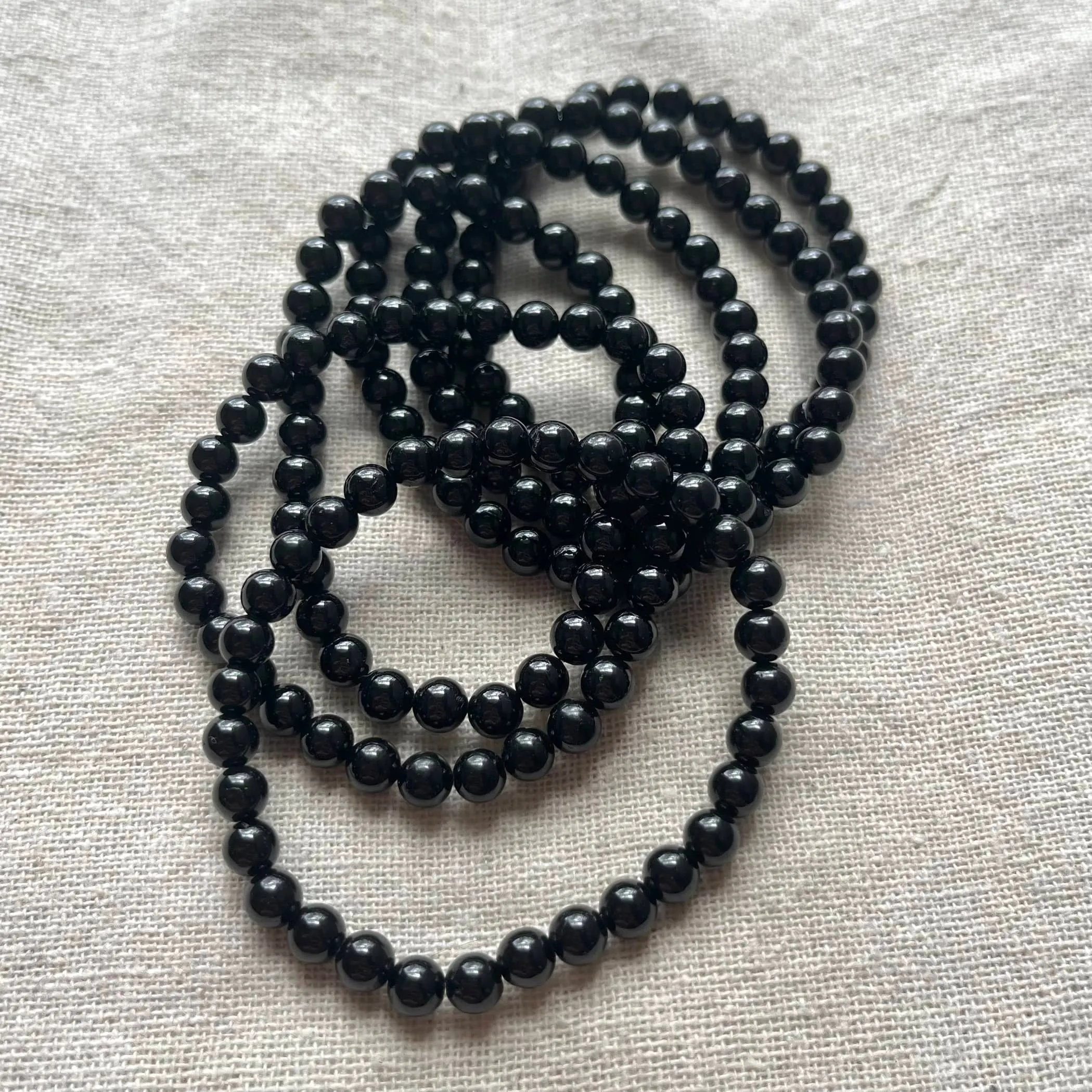 Black Tourmaline 6mm Beaded Bracelet - Purification