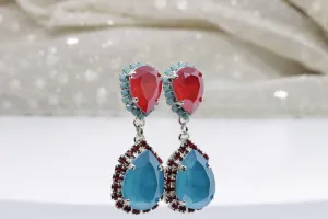 BLUE & RED EARRINGS