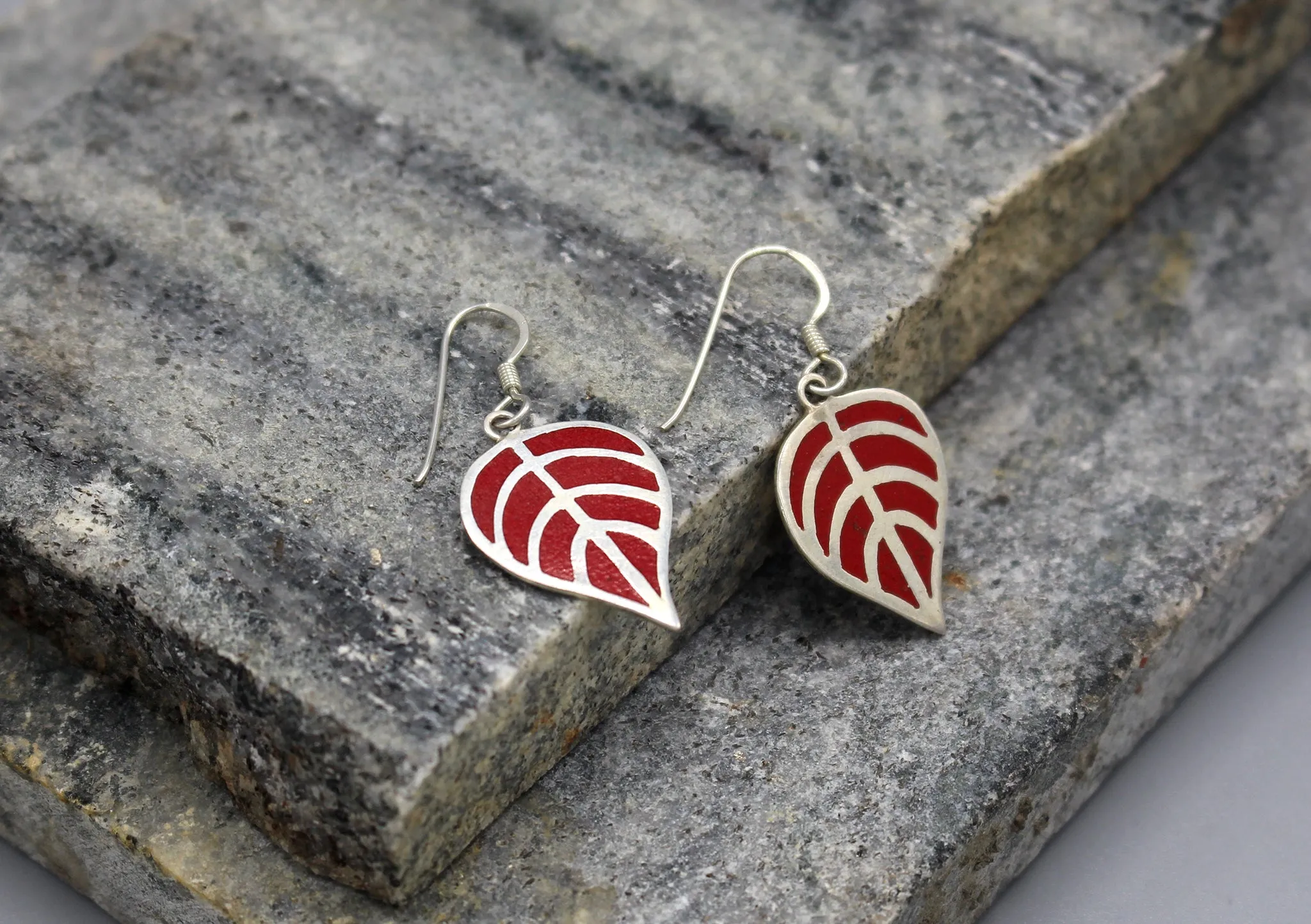 Bodhi Leaf Sterling Silver Earrings