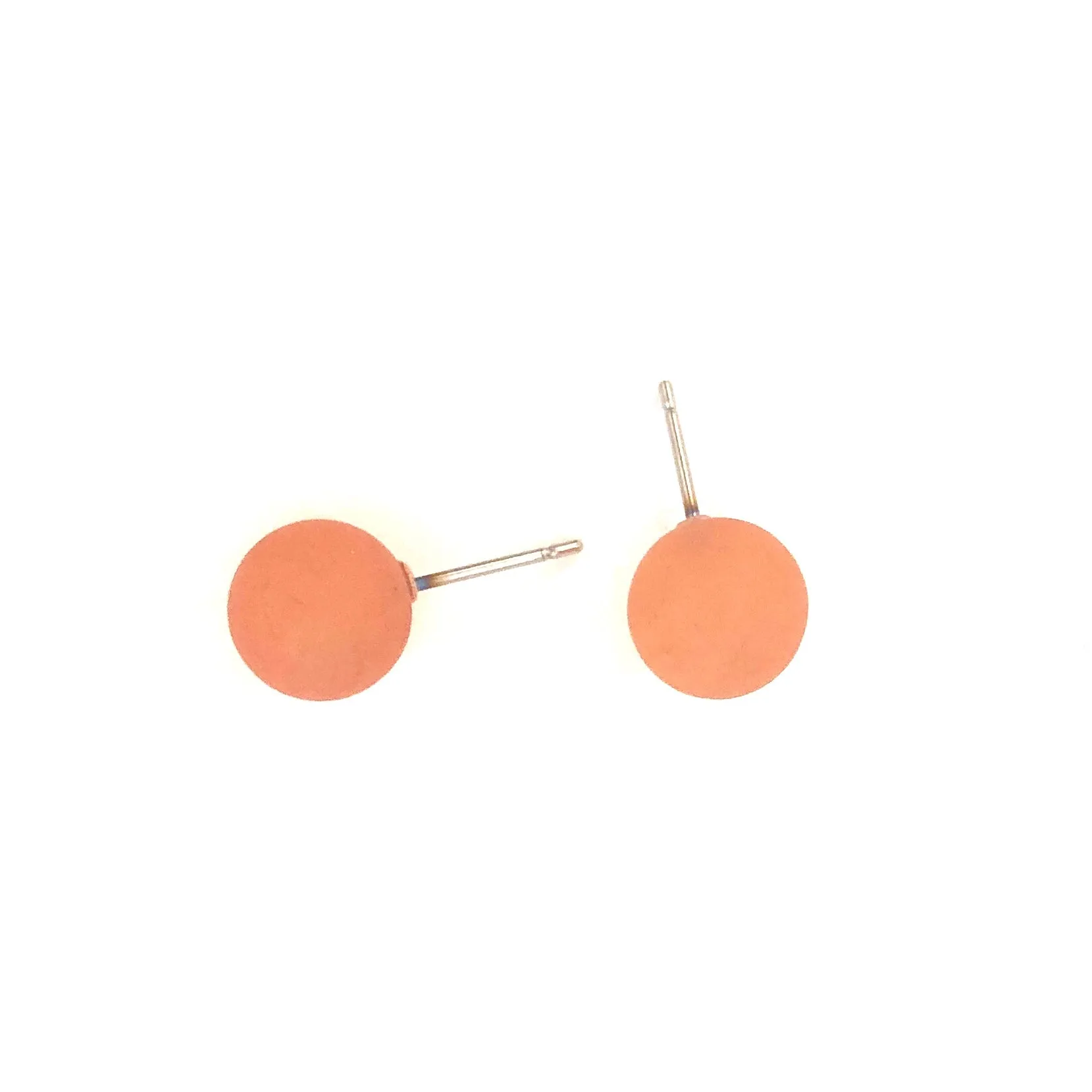 Burnt Coral Petite Frosted Lucite Ball Stud Earrings