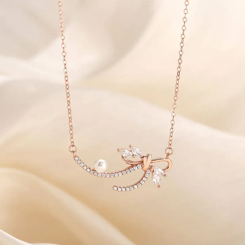 butterfly niche design micro-set zircon necklace