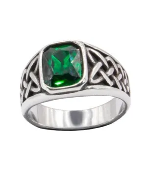 CELTIC GREEN STEEL RING