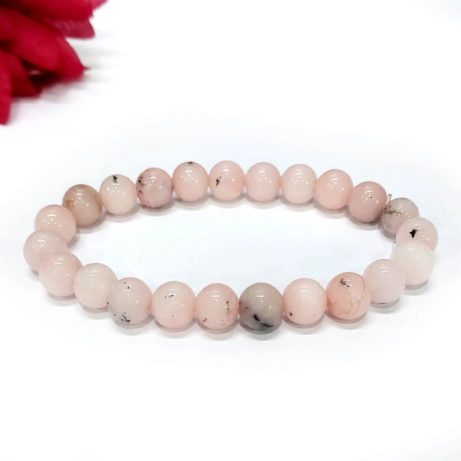 Certified Pink Opal 8mm Natural Stone Bracelet