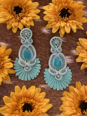 Colombian Handmade Soutache Earrings-TURQUOISE-